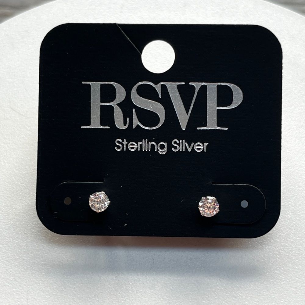 Bogo Rsvp Cz Sterling Silver Stud Earring